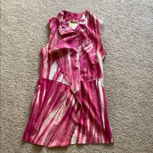 Michael Kors suede sleeveless vest with pockets